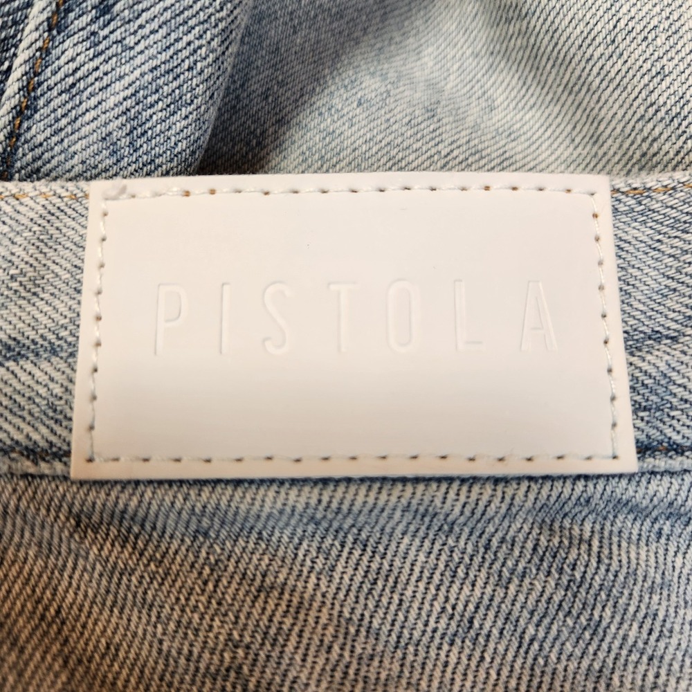 Pistola Bobbie Crossover High-Rise Wide Leg Jeans Light Wash Women Denim Size 26 - Picture 7 of 9